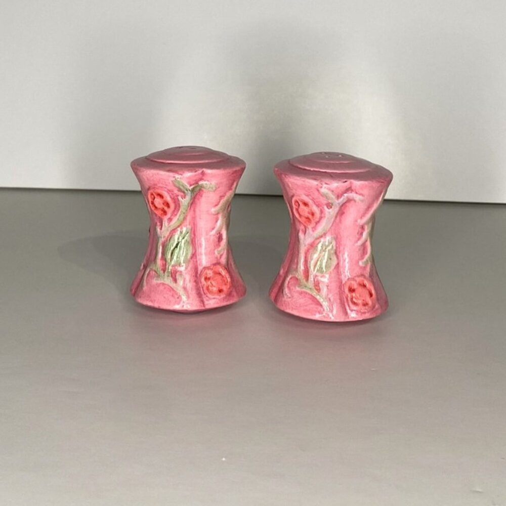 Vintage Pink Floral Salt & Pepper Shakers